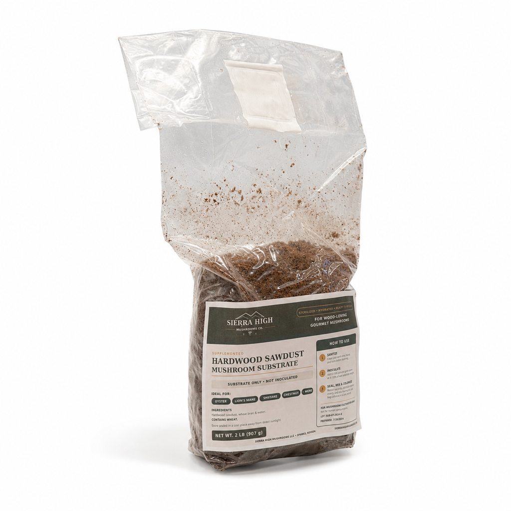 Sterilized 2 lb Hardwood Sawdust Mushroom Substrate | Ready to Inoculate
