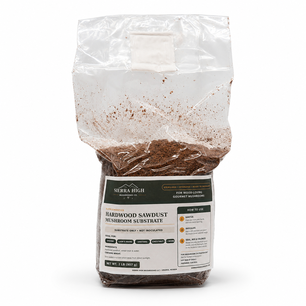 Sterilized 2 lb Hardwood Sawdust Mushroom Substrate | Ready to Inoculate