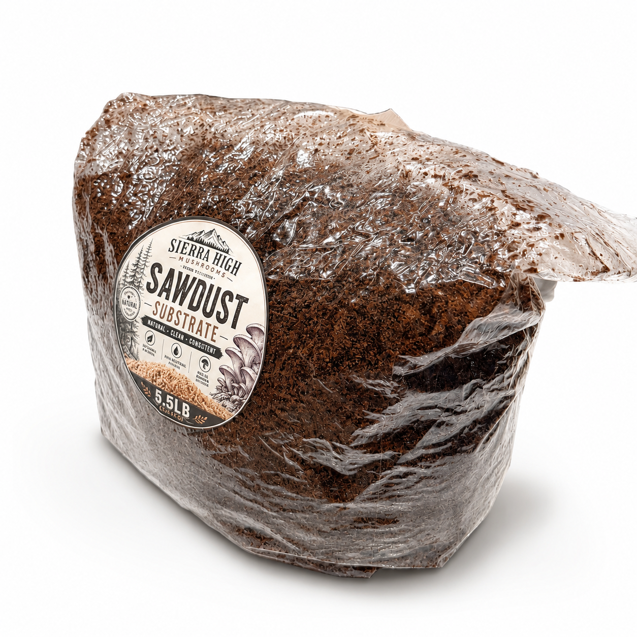 Sterilized 5.5 lb Hardwood Sawdust Mushroom Substrate | Ready to Inoculate
