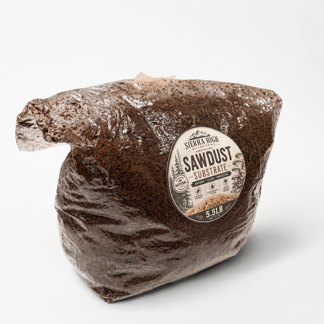 Sterilized 5.5 lb Hardwood Sawdust Mushroom Substrate | Ready to Inoculate