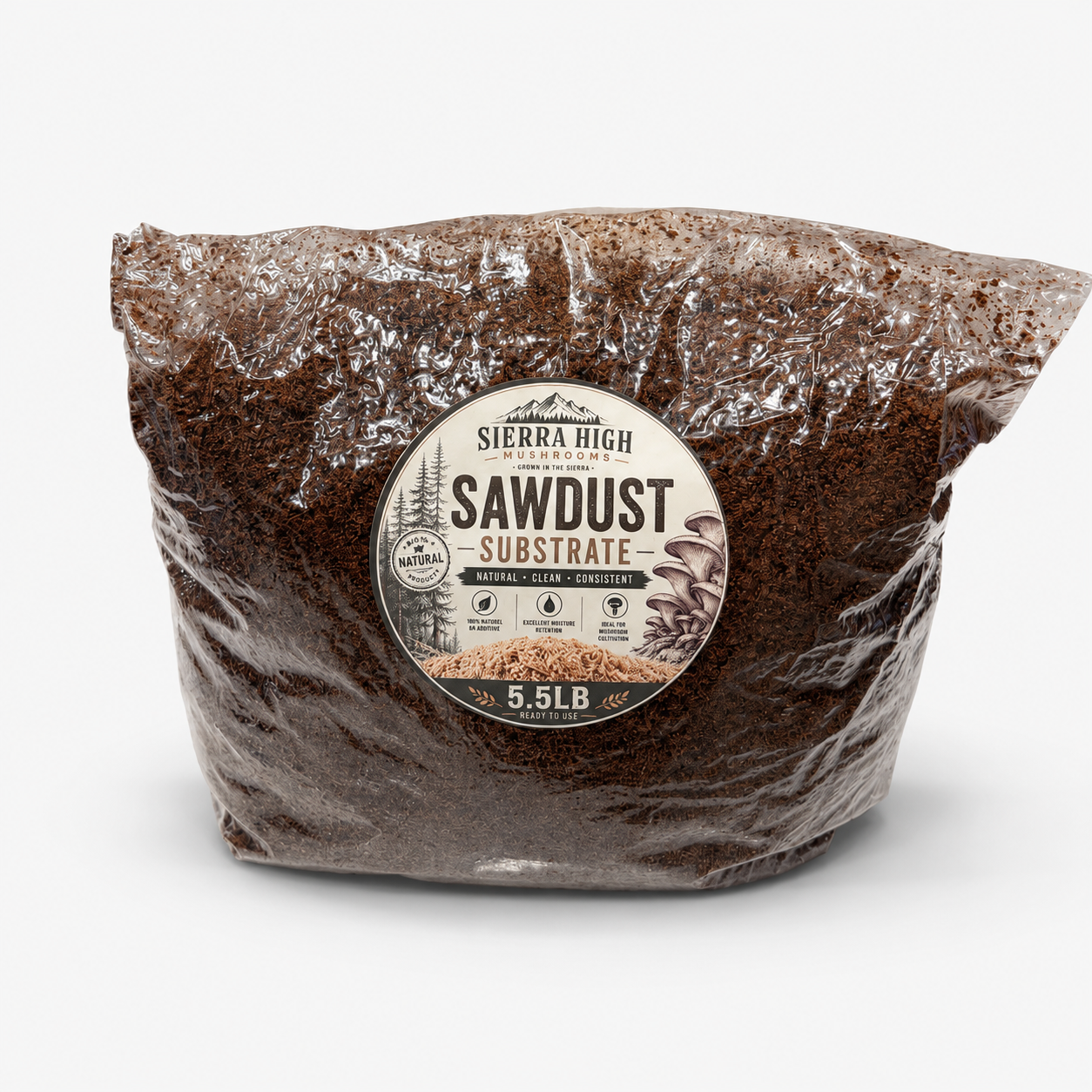Sterilized 5.5 lb Hardwood Sawdust Mushroom Substrate | Ready to Inoculate
