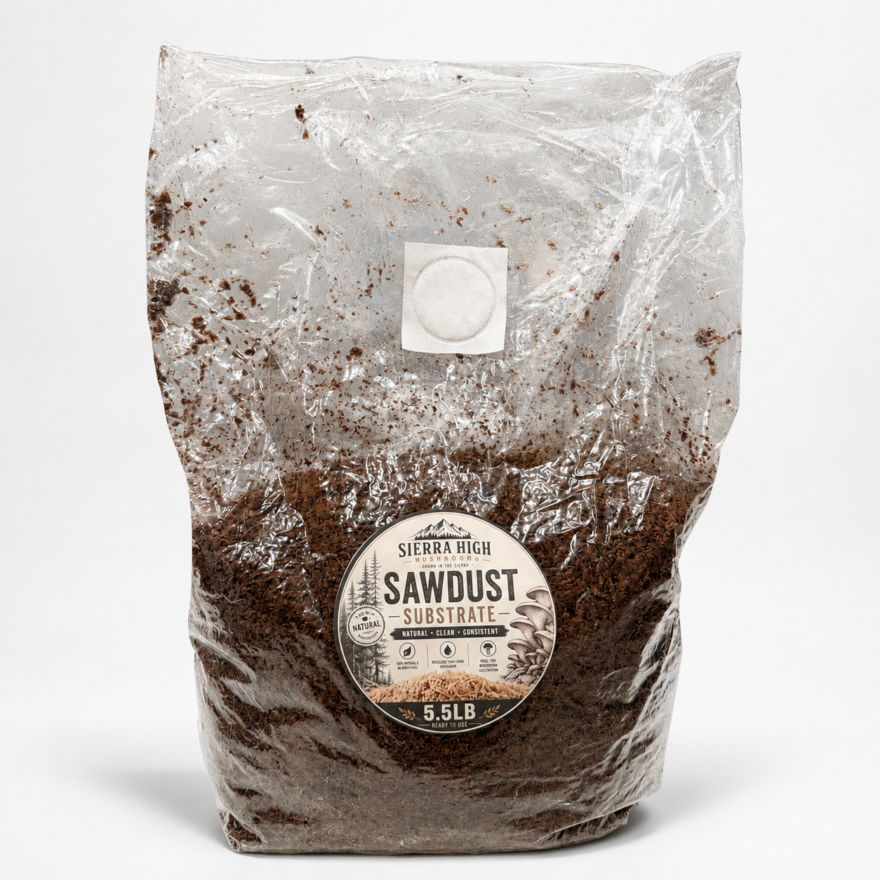 Sterilized 5.5 lb Hardwood Sawdust Mushroom Substrate | Ready to Inoculate