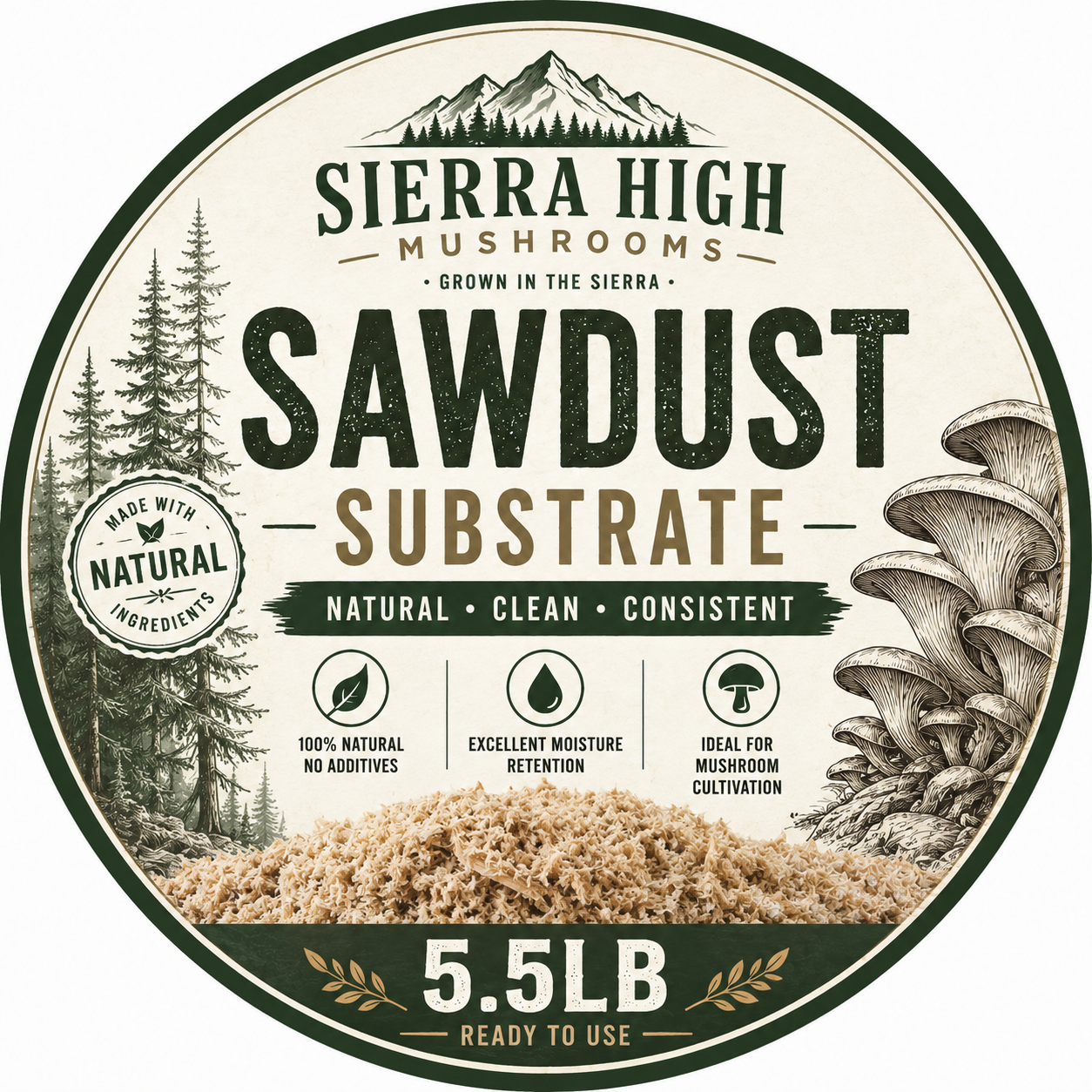 Sterilized 5.5 lb Hardwood Sawdust Mushroom Substrate | Ready to Inoculate